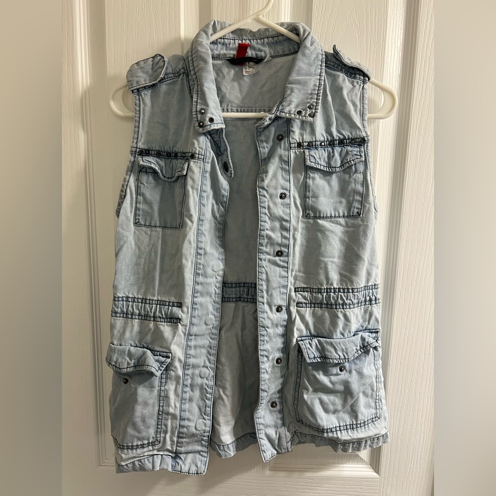 H&M Light Blue Denim Vest